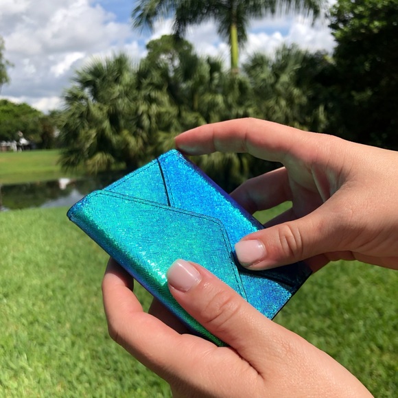 Rebecca Minkoff Blue Green Wallet Card Holder - Picture 2 of 8